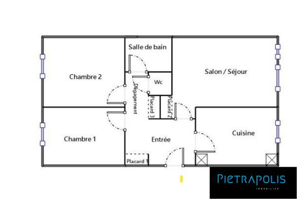 VILLEURBANNE - APPARTEMENT T3 DE 54m2 - BALCON - BOX FERME