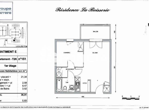 Location Appartement 2 pièces 36.91 m² - 203 BOULEVARD HENRI MARTEL Avion 62210