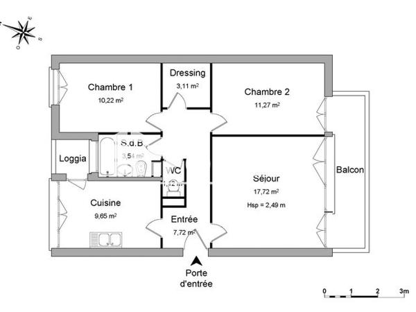 Location Appartement 3 pièces 64 m² - 10 RUE A.RENOIR Pau 64000