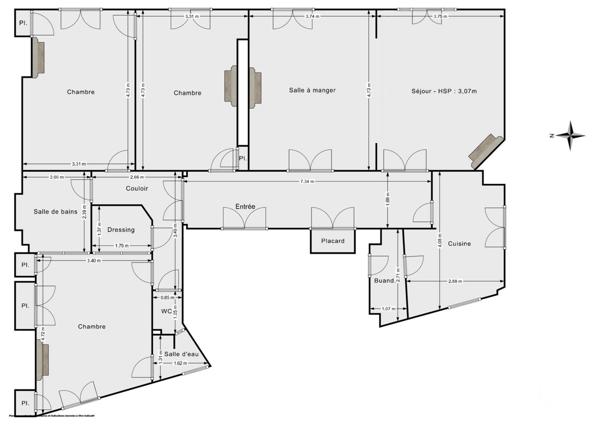 Appartement F5 à vendre  5 pièces - 119,49 m2 PARIS - 75011