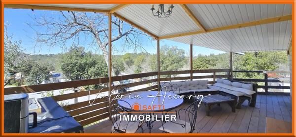 Rocbaron : Terrain de 293 m² avec chalet de 58 m², 2 chambres, terrasse, atelier...