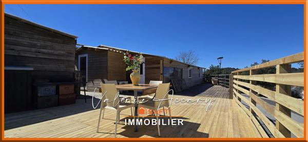 Rocbaron : Terrain de 293 m² avec chalet de 58 m², 2 chambres, terrasse, atelier...