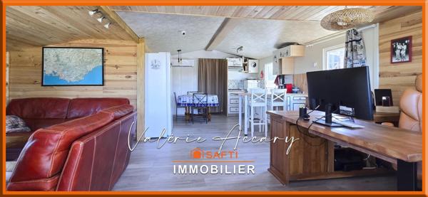 Rocbaron : Terrain de 293 m² avec chalet de 58 m², 2 chambres, terrasse, atelier...