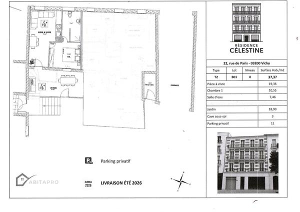 Appartement Vichy 2 pièce(s) 38 m2