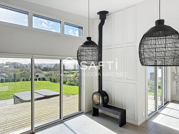 Maison ossature bois de plain pied, 4 chambres, un garage et grand jardin