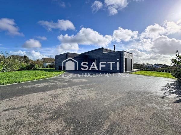 Maison ossature bois de plain pied, 4 chambres, un garage et grand jardin