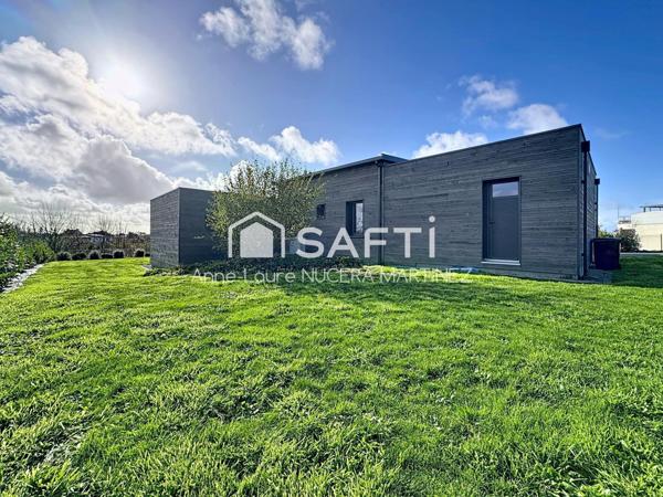 Maison ossature bois de plain pied, 4 chambres, un garage et grand jardin