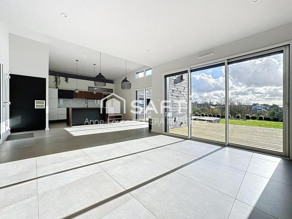 Maison ossature bois de plain pied, 4 chambres, un garage et grand jardin