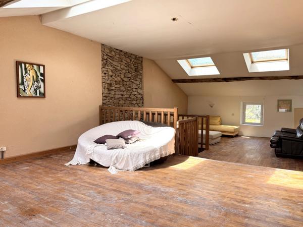 Propriété de village avec 3,4 hectares, grange et piscine