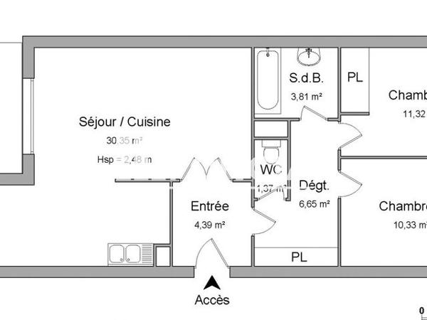 Location Appartement 3 pièces 68 m² - AV GENERAL LECLERC Sausset Les Pins 13960
