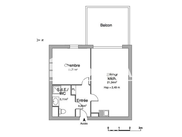 Location Appartement 2 pièces 42.49 m² - 22 AVENUE ALFRED CAPUS Aix-en-provence 13100