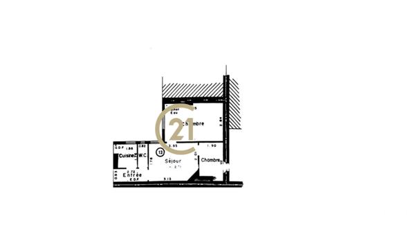 Appartement F2 à vendre  2 pièces - 35,50 m2 PARIS - 75018