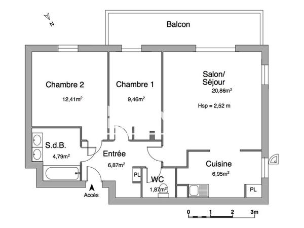 Location Appartement 3 pièces 63.21 m² - LES ALLEES DE CONSTANCE Brest 29200