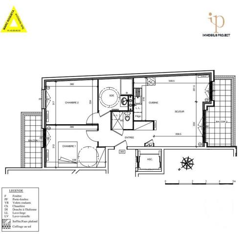 Appartement F3 à vendre  3 pièces - 64,33 m2 ST MAUR DES FOSSES - 94