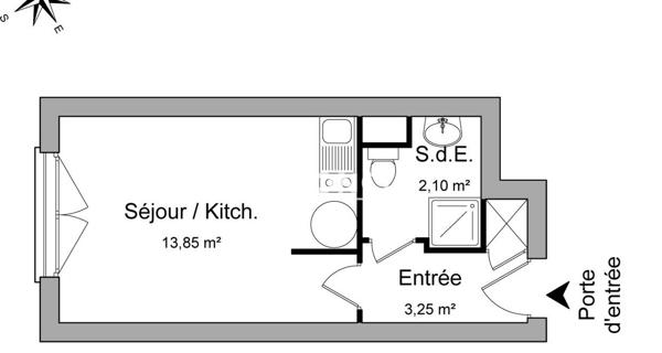 Location Studio 19.2 m² - Antony 92160