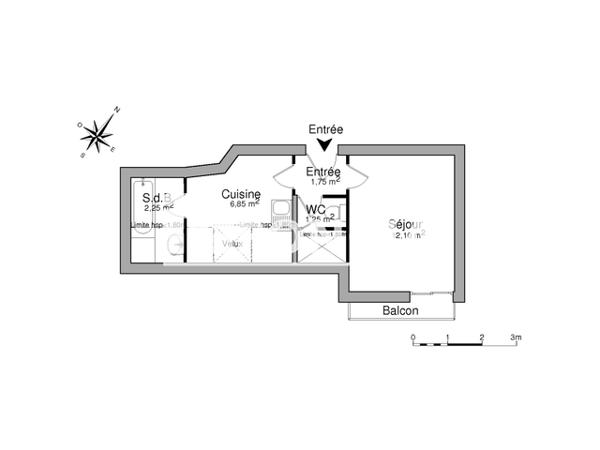 Location Studio 24.2 m² - 7 RUE GLOXIN Strasbourg 67000