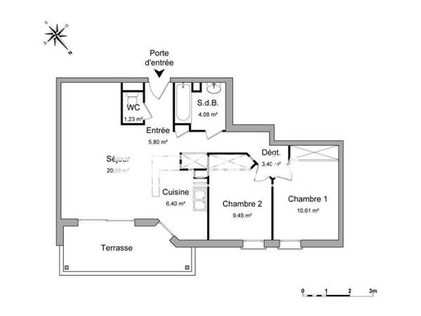 Location Appartement 3 pièces 61.86 m² - 4 AVENUE DE LA COMBE Thonon-les-bains 74200