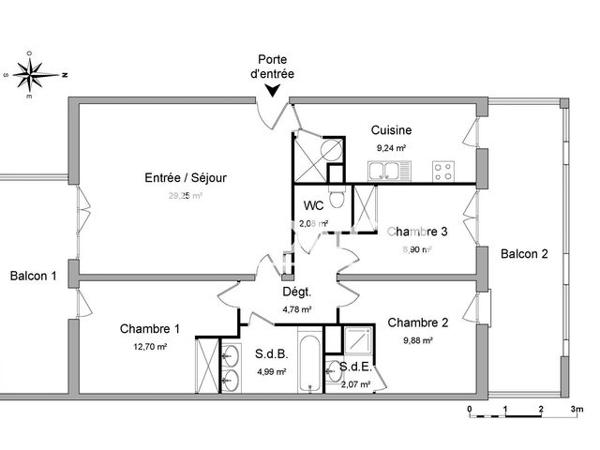 Location Appartement 4 pièces 83.89 m² - LE CLOS DES VIOLETTES 6 RUE DES BOUQUETINS Toulouse 31200
