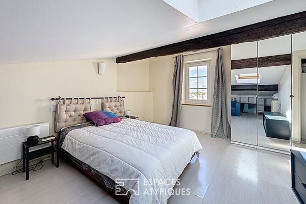 Vue sur les toits et terrasse plein sud