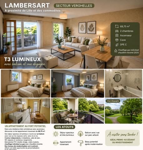 APPARTEMENT T3 LAMBERSART VERGHELLES