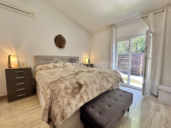 À quelques minutes seulement de la Croisette, des plages et du centre de Cannes, cette élégante villa de maçon de 177 m² vous offre le privilège de vivre dans un environnement résidentiel paisible tout en restant à proximité immédiate de toutes les commodités.

Nichée dans une rue calme du recherché quartier du Petit Juas, cette propriété séduit dès les premiers instants par son authenticité et la qualité de sa construction. Entourée de verdure, elle offre un véritable art de vivre où confort, sérénité et convivialité se conjuguent au quotidien.

La pièce de vie, baignée de lumière, dévoile un plafond cathédrale, une cheminée et une belle ouverture sur l'extérieur, créant une ambiance aussi élégante que chaleureuse.

La cuisine ouverte haut de gamme prolonge naturellement cet espace de réception, idéal pour partager de beaux moments en famille ou entre amis.

Le rez-de-chaussée accueille également une confortable suite parentale avec salle de bains, WC et salon privatif, véritable cocon indépendant ouvrant directement sur la terrasse et le jardin.

À l'étage, deux belles chambres climatisées disposent chacune de leur salle d'eau et de leurs toilettes privatives. L'une bénéficie d'un agréable solarium à l'abri des regards. 
Au même niveau, la mezzanine accueille un espace bureau ainsi qu'un dressing, parfait pour le télétravail et le rangement.

Le sous-sol offre de nombreuses possibilités d'aménagement:  une salle de télévision, jeux ou espace sport selon vos envies avec un coin buanderie et de nombreux rangement ainsi qu'une grande cave/atelier.

À l'extérieur, chaque espace invite à profiter pleinement du climat méditerranéen. Une vaste terrasse prolonge les pièces de vie, tandis que le jardin soigneusement paysagé accueille olivier, citronnier, camphrier, lauriers roses et palmiers autour d'une agréable piscine chauffée.

Un double garage de 41 m² permet de stationner deux véhicules.

Un emplacement particulièrement recherché.
La situation géographique constitue l'un des plus grands atouts de cette propriété :

✔ 10 minutes de la Croisette et des plages
✔ 10 minutes de la gare SNCF
✔ accès rapide à l'autoroute A8
✔ proximité immédiate des commerces
✔ écoles, collèges et crèches accessibles rapidement
✔ transports en commun à quelques pas
✔ Hôpital Simone Veil tout proche

Cette villa répond aussi bien aux attentes d'une famille recherchant une résidence principale de qualité qu'à celles d'acquéreurs souhaitant profiter d'une résidence secondaire à Cannes ou réaliser un investissement patrimonial.

Une propriété où l'on vient pour son emplacement… et où l'on reste pour son charme.

Visites sur rendez-vous – Vidéos disponibles sur demande