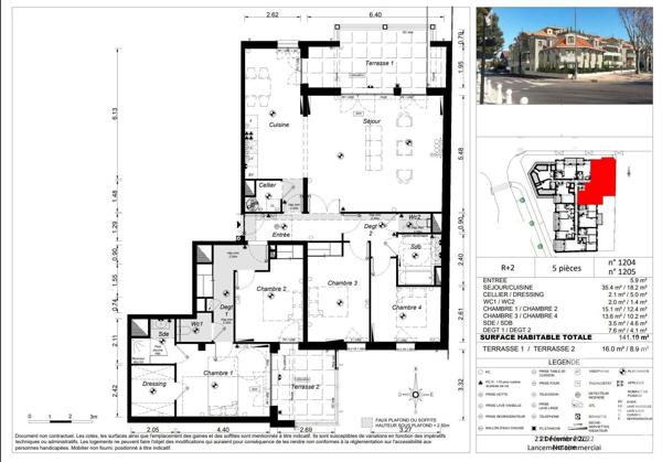 Appartement T5 à vendre  5 pièces - 141,10 m 2   ARCACHON  - 33