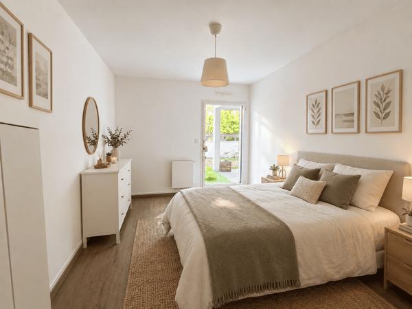 Appartement Vannes de 61.84 m² rez de jardin – 2 chambres – garage