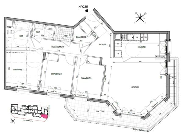 Appartement T4 à vendre PUTEAUX (92), surface 99.99 m2 + terrasse 14 m2 + 2 places de parking s-sol
