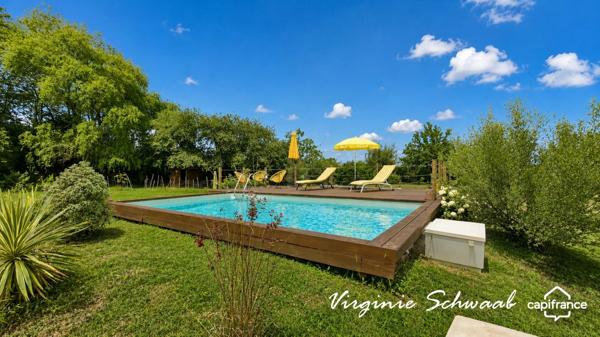 ESTIBEAUX (40), MAISON DE 192 M², 5 CHAMBRES, PISCINE, STUDIO ET DÉPENDANCE SUR 4 400 M²