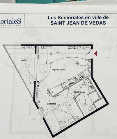 Saint-Jean-de-Védas (34430) Appartement T2 avec terrasse et parking – Résidence Seniors avec services.