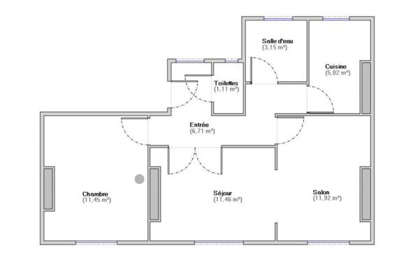 Appartement à vendre    3 pièces • 54 m2 Paris 14