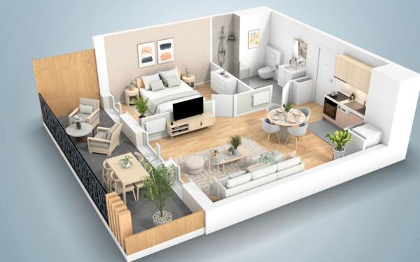 Appartement à vendre    2 pièces • 45,27 m2 Le Plessis-Trévise