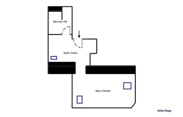 Appartement 1 pièce                                        - 44000 Nantes - VIARME Réf : 11877