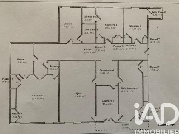 Appartement à vendre 6 pièces 192 m² Lyon 2