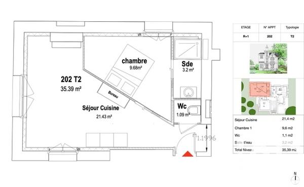 Appartement à vendre 2 pièces 36 m² Lyon 3