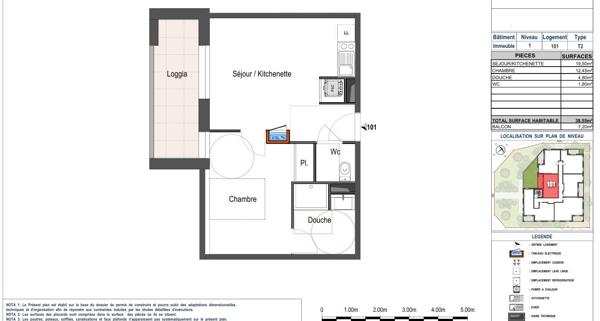 A vendre T2 Neuf de 38,55m² - secteur de l'hyppodrome d'Angers