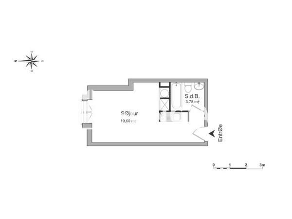 Location Studio 22 m² - LES JARDINS DE MANON Antony 92160