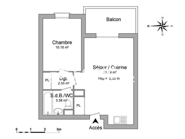 Location Appartement 2 pièces 37.82 m² - 42 BOULEVARD DU PRE PLANTIN Nevers 58000