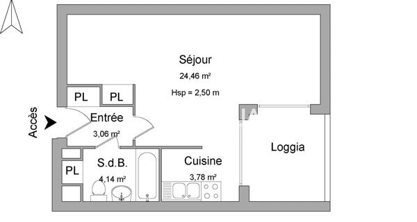 Location Studio 35.44 m² - Ermont 95120