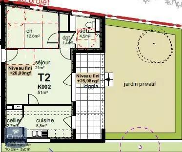 Appartement à louer 2 pièces 51m² Avignon (84000)