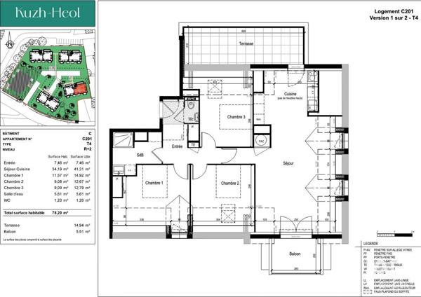 Appartement à vendre 4 pièces 78 m² Arzon