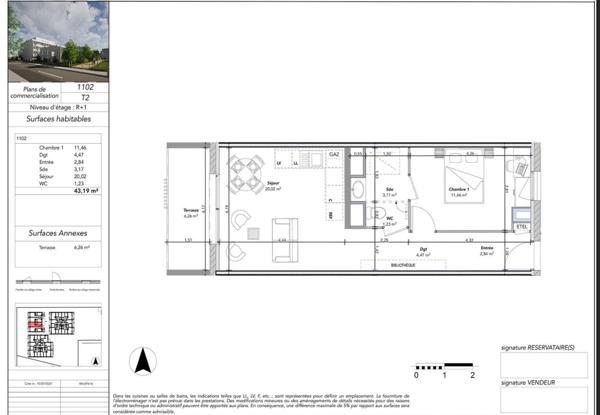 Appartement Tours 2 pièce(s) 43.19 m2