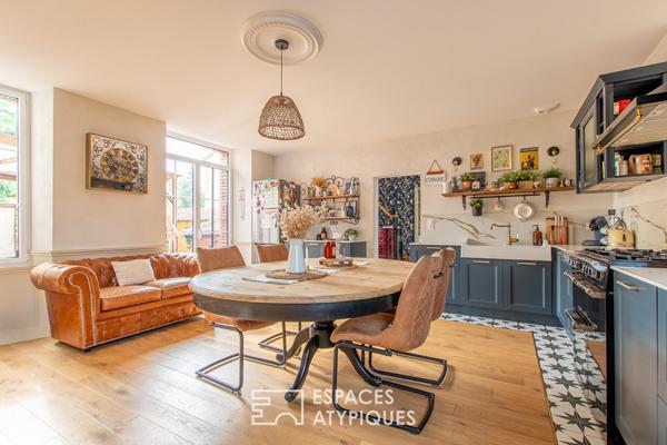 Maison de ville rénovée avec grand jardin
