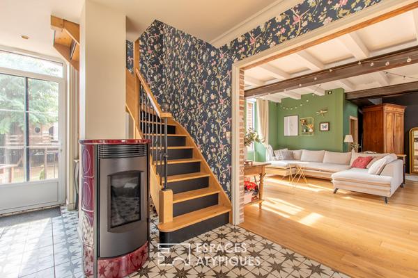 Maison de ville rénovée avec grand jardin