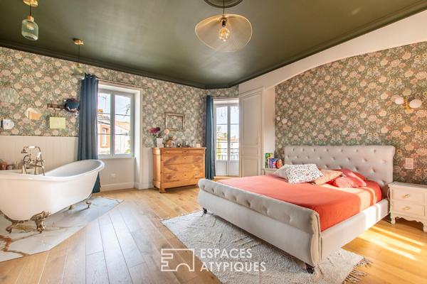 Maison de ville rénovée avec grand jardin