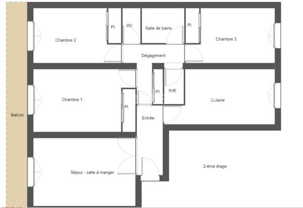 Appartement de 4 pièces et 76m² Asnières-gresillons, A RENOVER