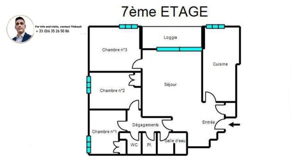 Appartement à vendre 4 pièces de 82 m²
