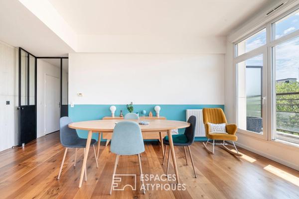 Appartement en dernier étage avec terrasse et vue Seine