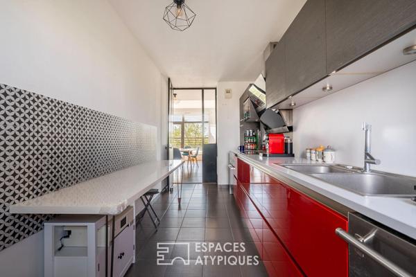 Appartement en dernier étage avec terrasse et vue Seine
