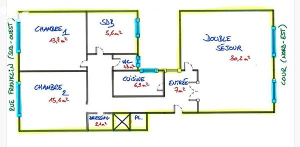 COURBEVOIE / BECON LES BRUYERES- APPARTEMENT 4 PIÈCES A RÉNOVER + CAVE